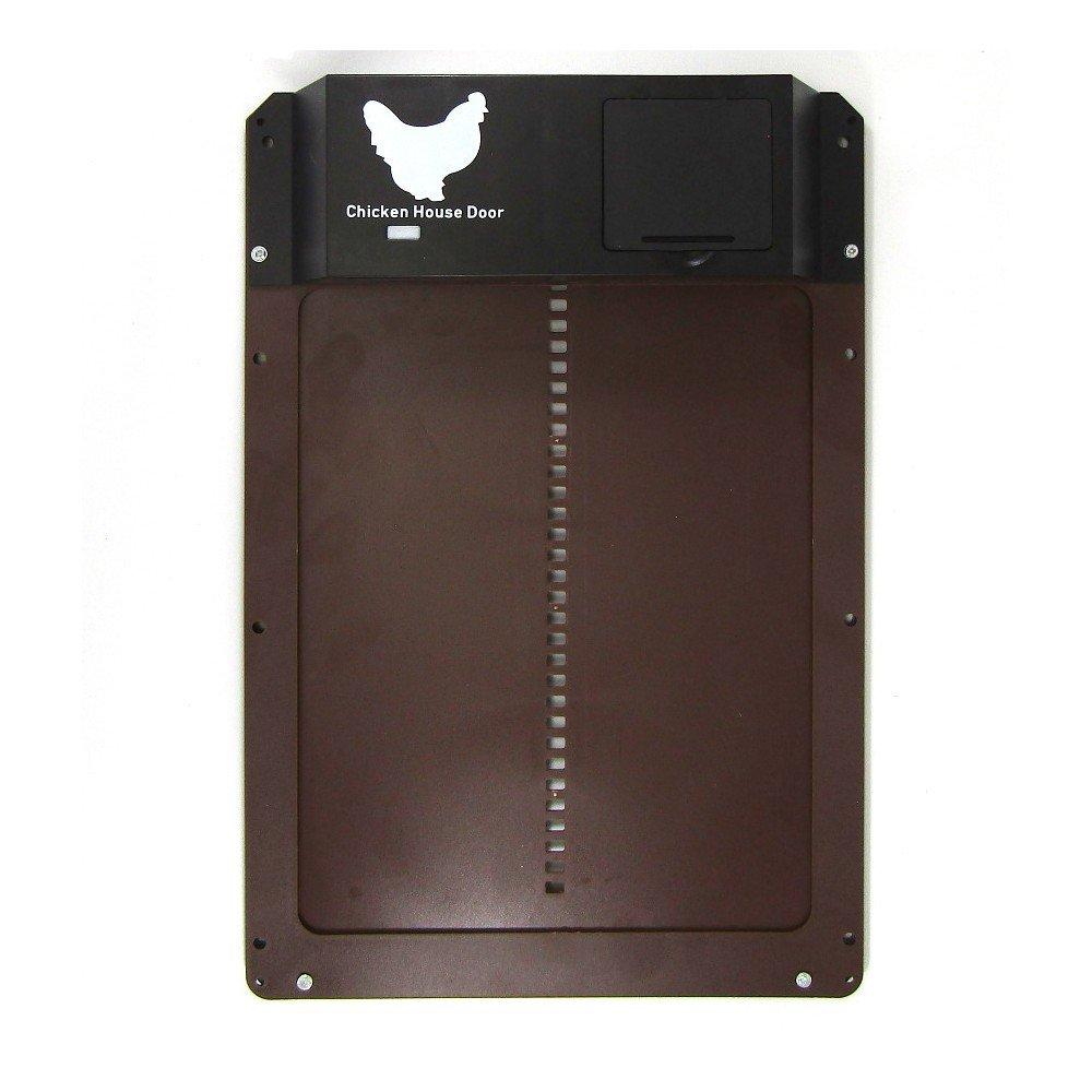 automatická dvířka pro slepice - hnědá