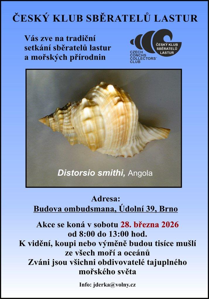 Výstava lastur a mořských přírodnin BRNO - 28. březen 2026