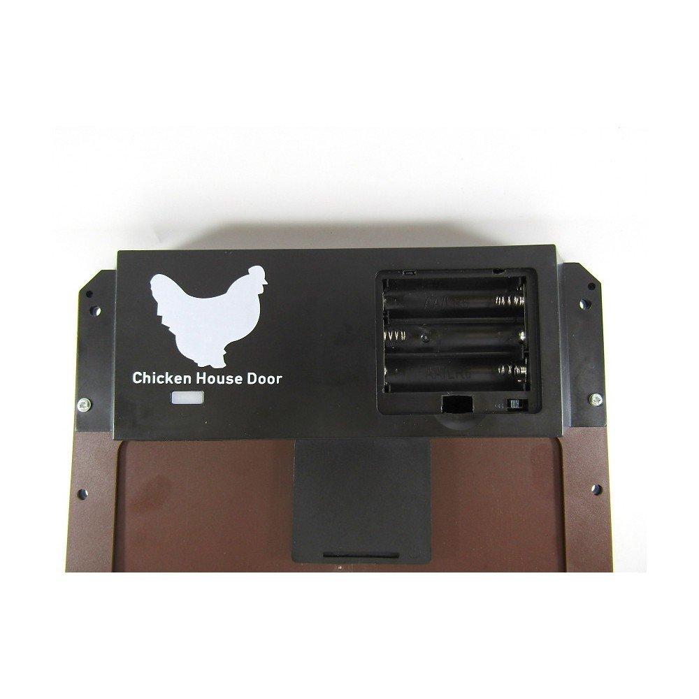 automatická dvířka pro slepice - hnědá