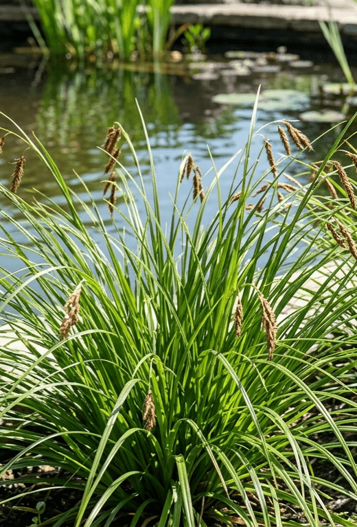 Ostřice pobřežní - bahenní rostlina k jezírku