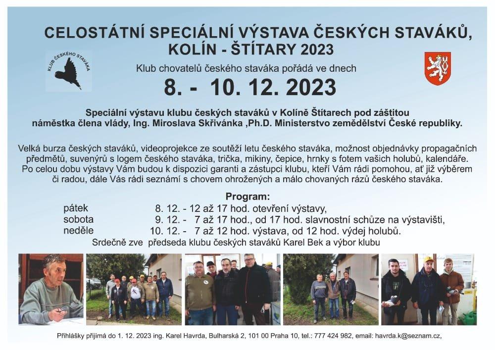 CELOSTÁTNÍ SPECIÁLNÍ VÝSTAVA ČESKÝCH STAVÁKŮ KOLÍN - ŠTÍTARY 8.-10.12.2023