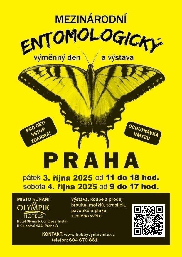 Prodejní výstava brouků a motýlů, Praha 8, hotel Olympik, 3.-4.10.2025