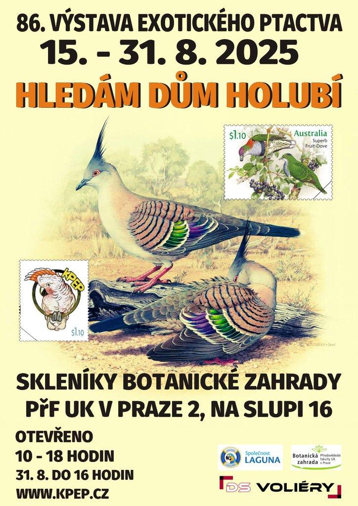 Výstava exotického ptactva v Botanické zahradě Univerzity Karlovy 2025