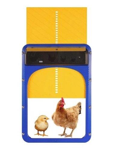automatická dvířka pro slepice - oranž-modrá