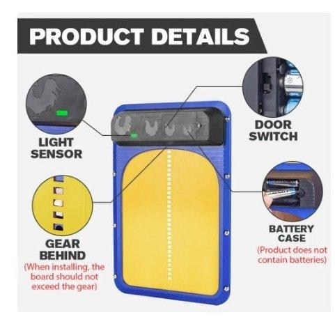 automatická dvířka pro slepice - oranž-modrá